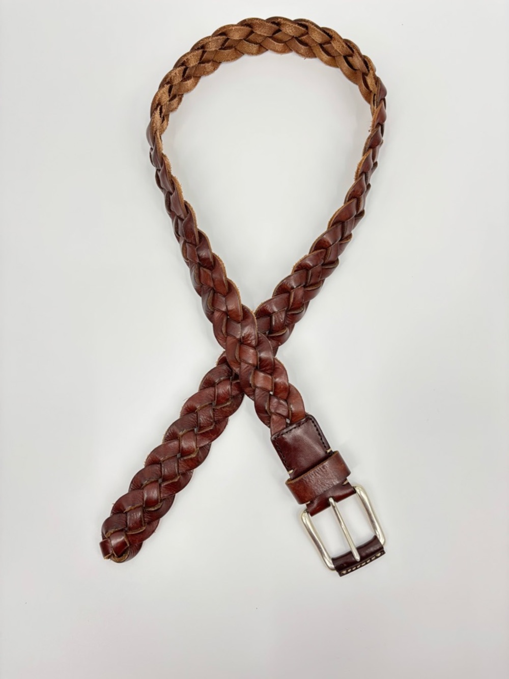 Land’s End Belt Brown Braided Leather